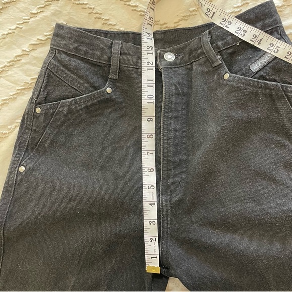 Vintage Rockie Mountain Jeans 9/10 Women’s 26x36 Black Made In USA RN17902 - Picture 11 of 12